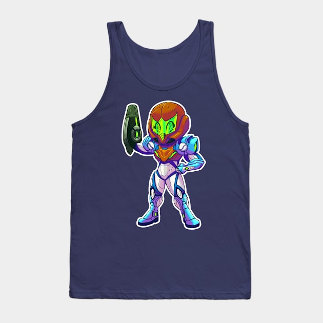 Chibi Dread Samus Tank Top by krls